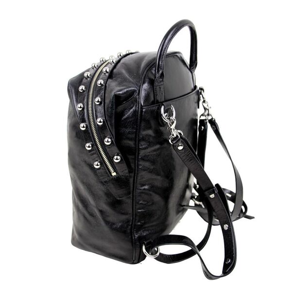 REBECCA MINKOFF BLACK GENUINE LEATHER BACKPACK CONVERTIBLE SHOULDER BAG PURSE main image 11